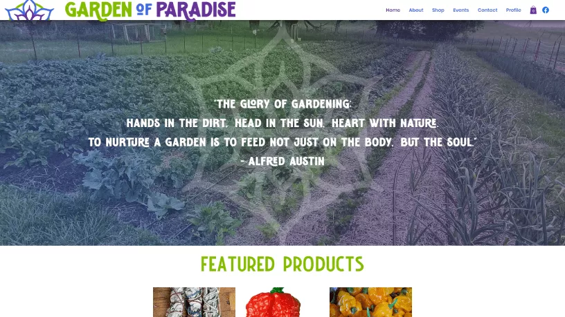 Thundarius Creative Website Project: Garden of Paradise